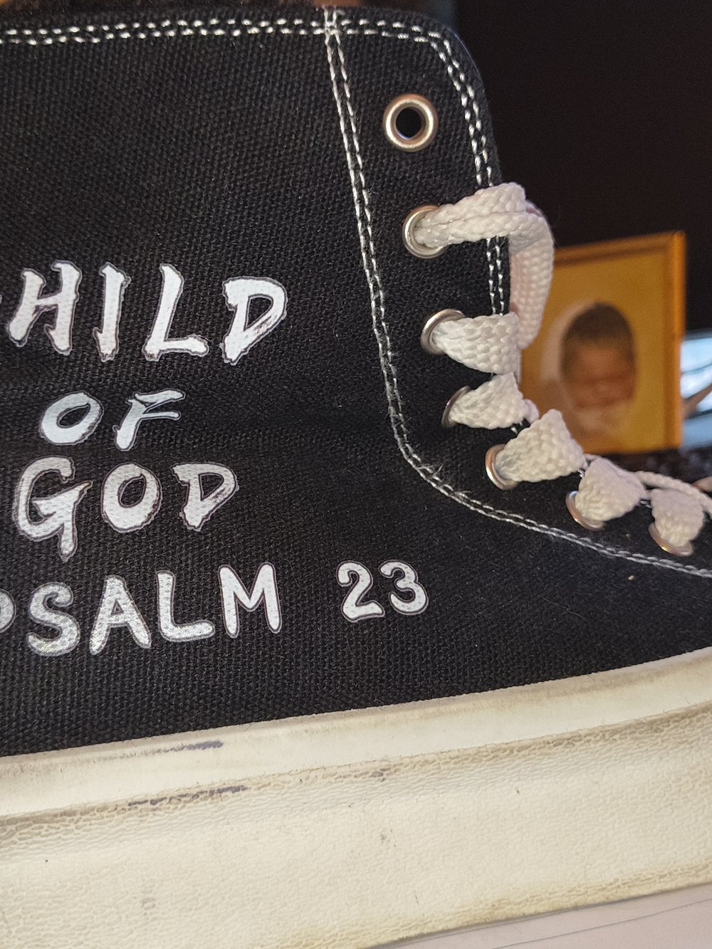 Child of God Black Canvas High-Top Kids Shoes